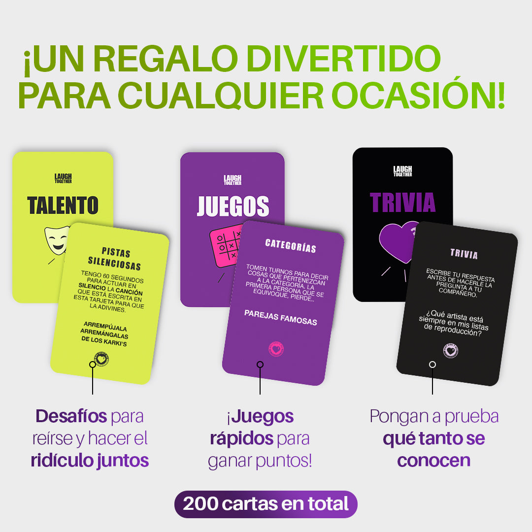 Laugh Together juego de cartas para parejas como idea de regalo divertida